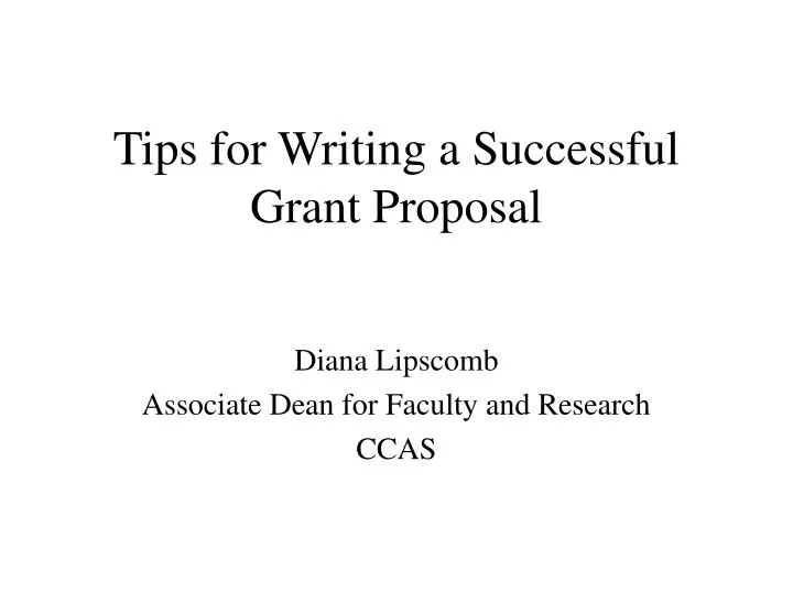 tips for writing a successful grant proposal