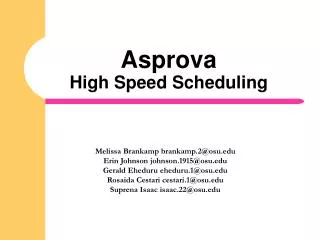 Asprova High Speed Scheduling