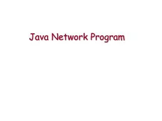 java network program