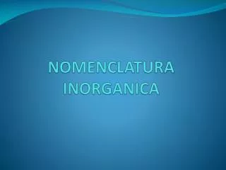nomenclatura inorganica
