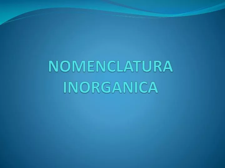 nomenclatura inorganica
