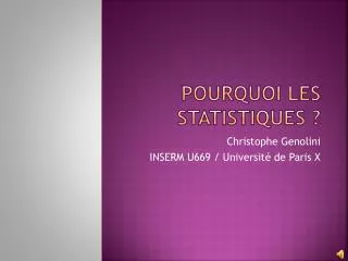 pourquoi les statistiques