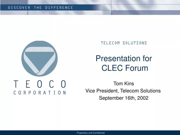 presentation for clec forum