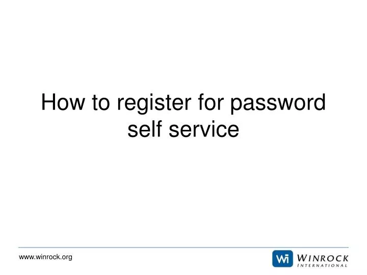 how to register for password self service