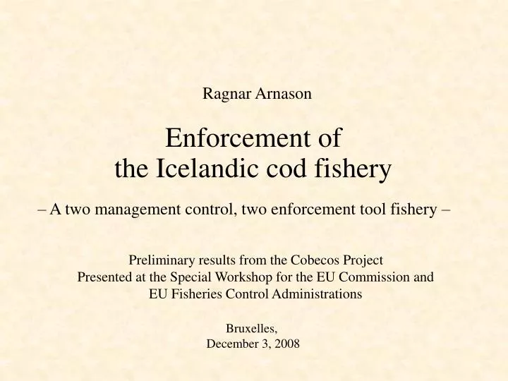enforcement of the icelandic cod fishery