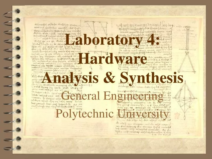 laboratory 4 hardware analysis synthesis