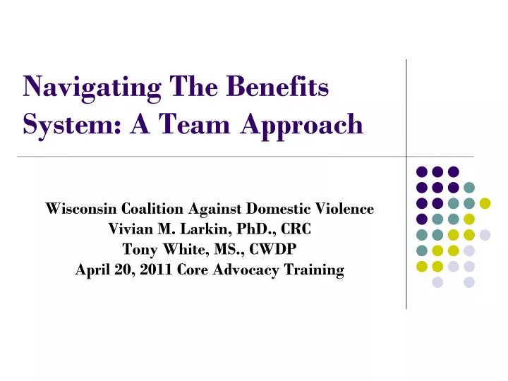 navigating the benefits system a team approach