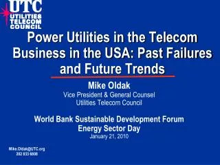 Power Utilities in the Telecom Business in the USA: Past Failures and Future Trends