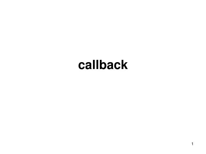 callback