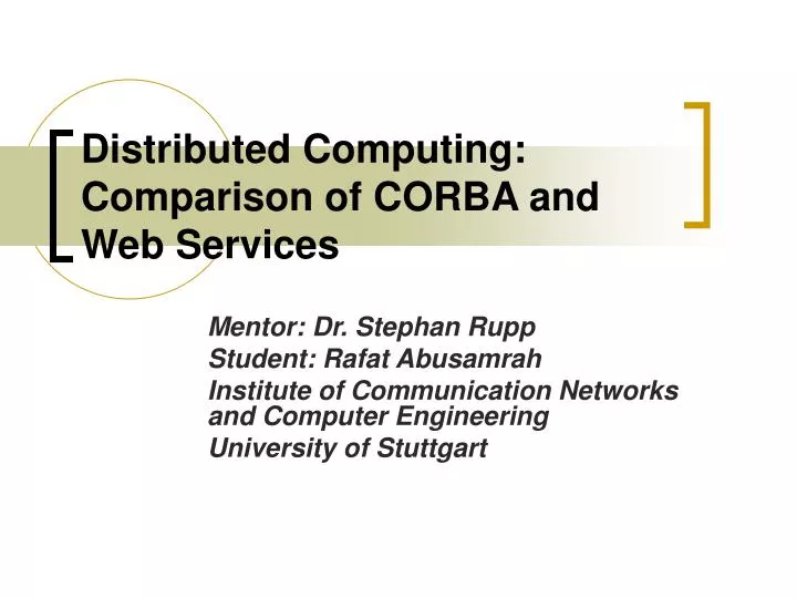 distributed computing comparison of corba and web services