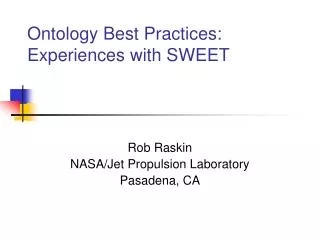 Ontology Best Practices: Experiences with SWEET