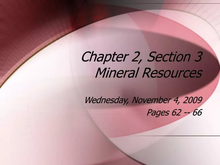 chapter 2 section 3 mineral resources