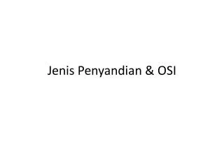 jenis penyandian osi