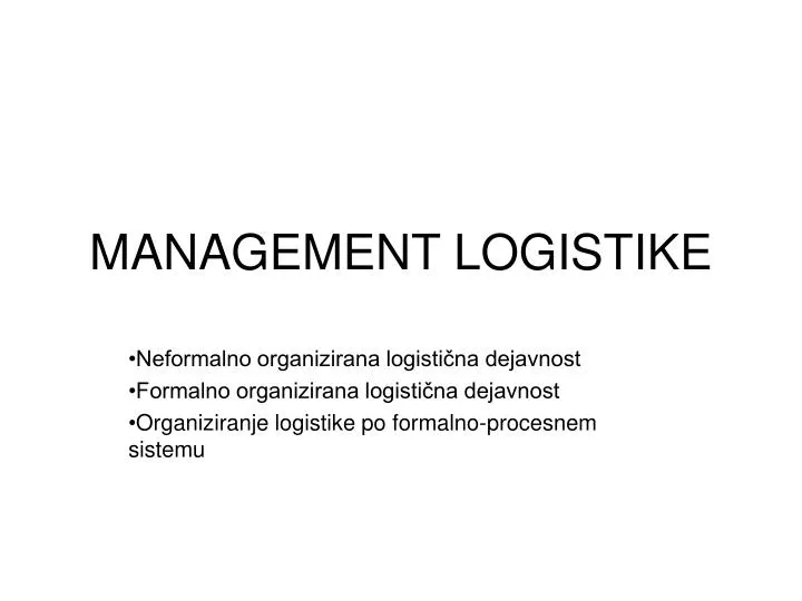 management logistike