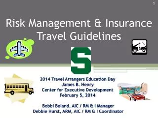 Risk Management &amp; Insurance Travel Guidelines