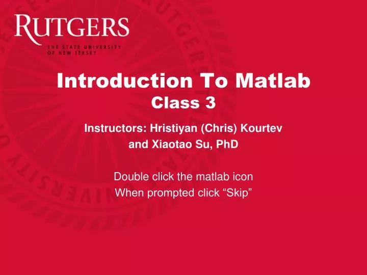 introduction to matlab class 3