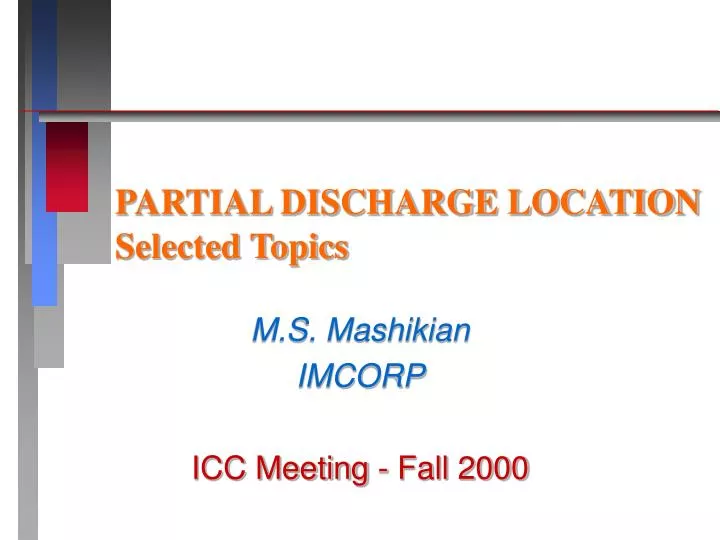 partial discharge location selected topics