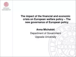 Approaches to European welfare policy