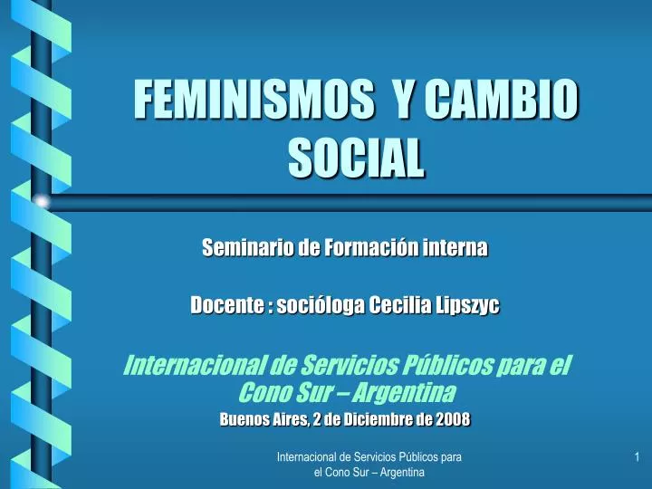 feminismos y cambio social