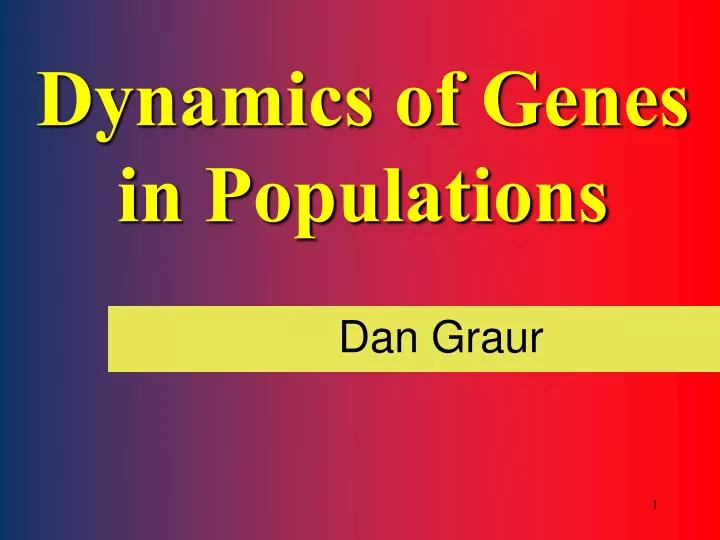 dynamics of genes in populations