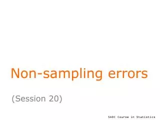 Non-sampling errors