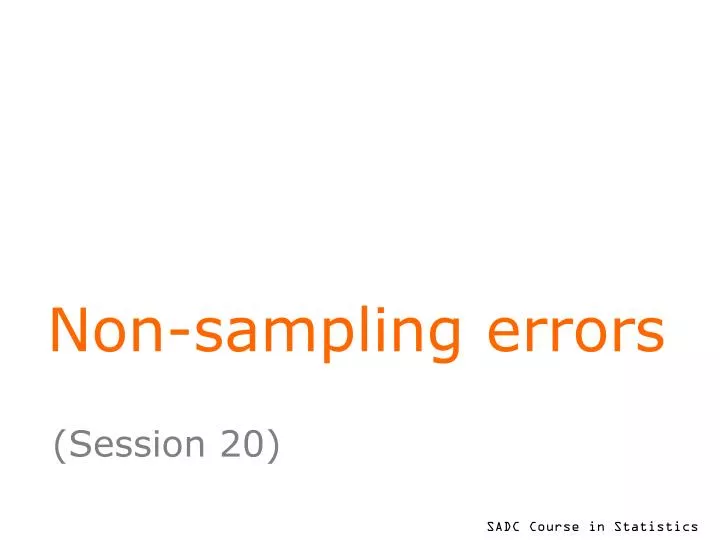 non sampling errors
