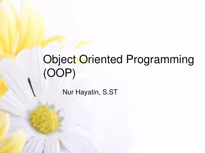 object oriented programming oop