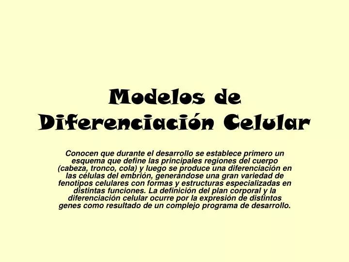 modelos de diferenciaci n celular