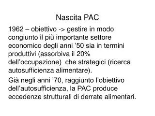 nascita pac