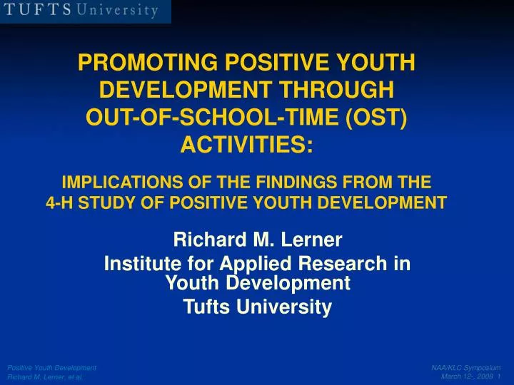 richard m lerner institute for applied research in youth development tufts university