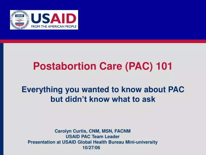 postabortion care pac 101 everything you wanted to know about pac but didn t know what to ask