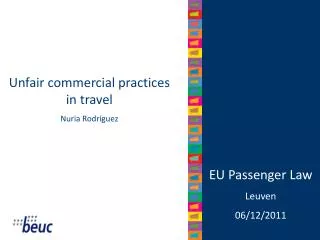 EU Passenger Law Leuven 06/12/2011