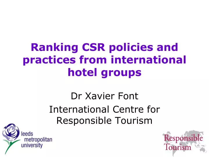 ranking csr policies and practices from international hotel groups
