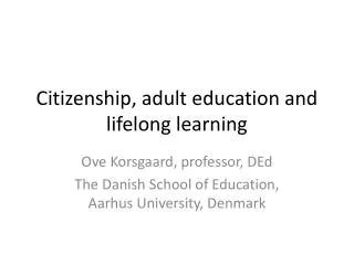 Citizenship, adult education and lifelong learning