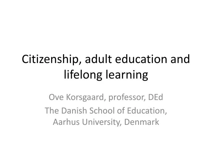 citizenship adult education and lifelong learning