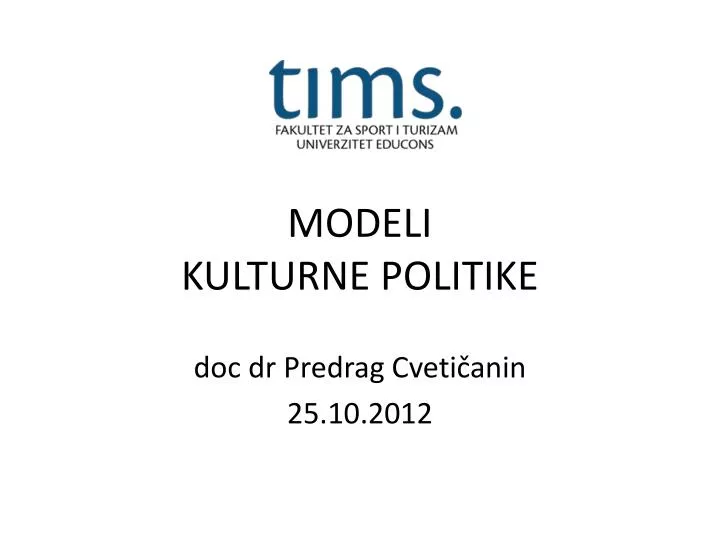 modeli kulturne politike