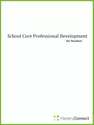 School Core Professional Development