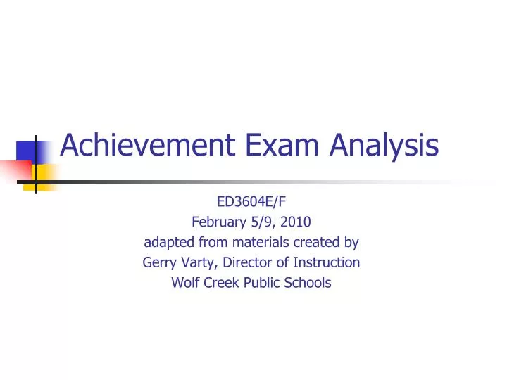 achievement exam analysis
