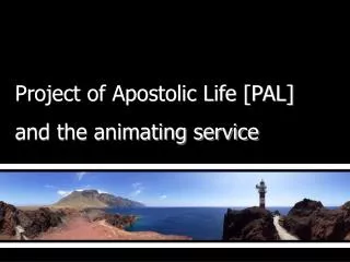 Project of Apostolic Life [PAL] and the animating service