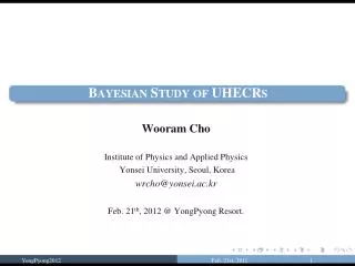 Bayesian Study of UHECRs