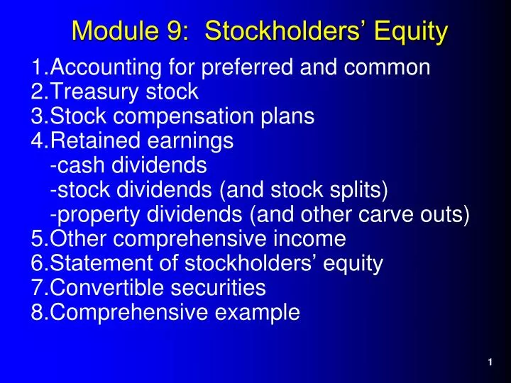 module 9 stockholders equity