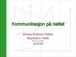 kommunikasjon p nettet