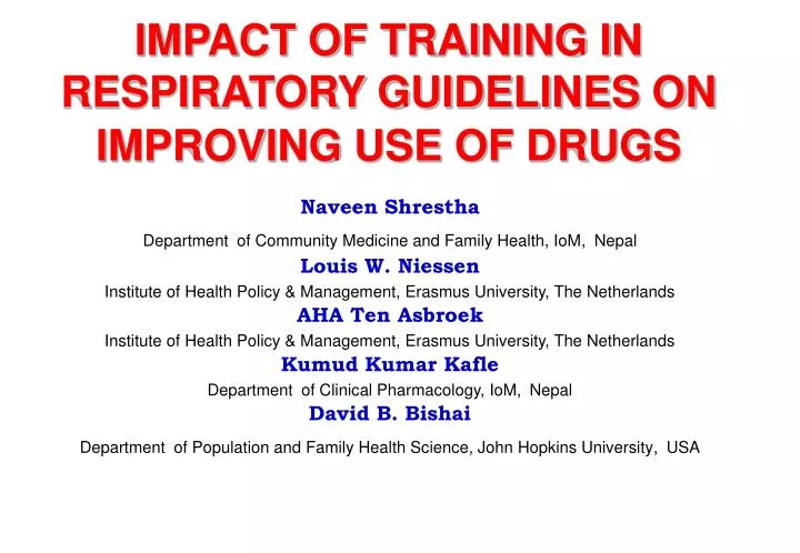 impact of training in respiratory guidelines on improving use of drugs