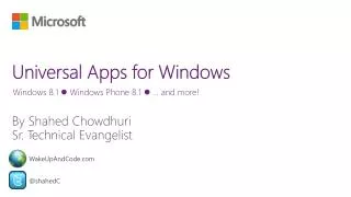 Universal Apps for Windows