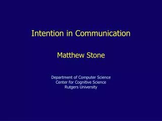 Intention in Communication