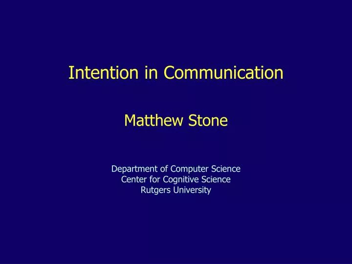 intention in communication