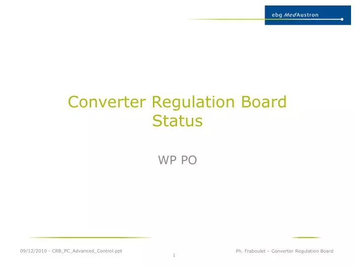 converter regulation board status
