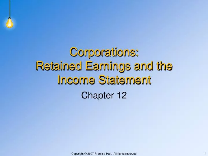 corporations retained earnings and the income statement