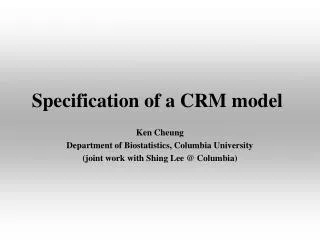 Specification of a CRM model