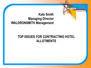 Kate Smith Managing Director WALDRONSMITH Management